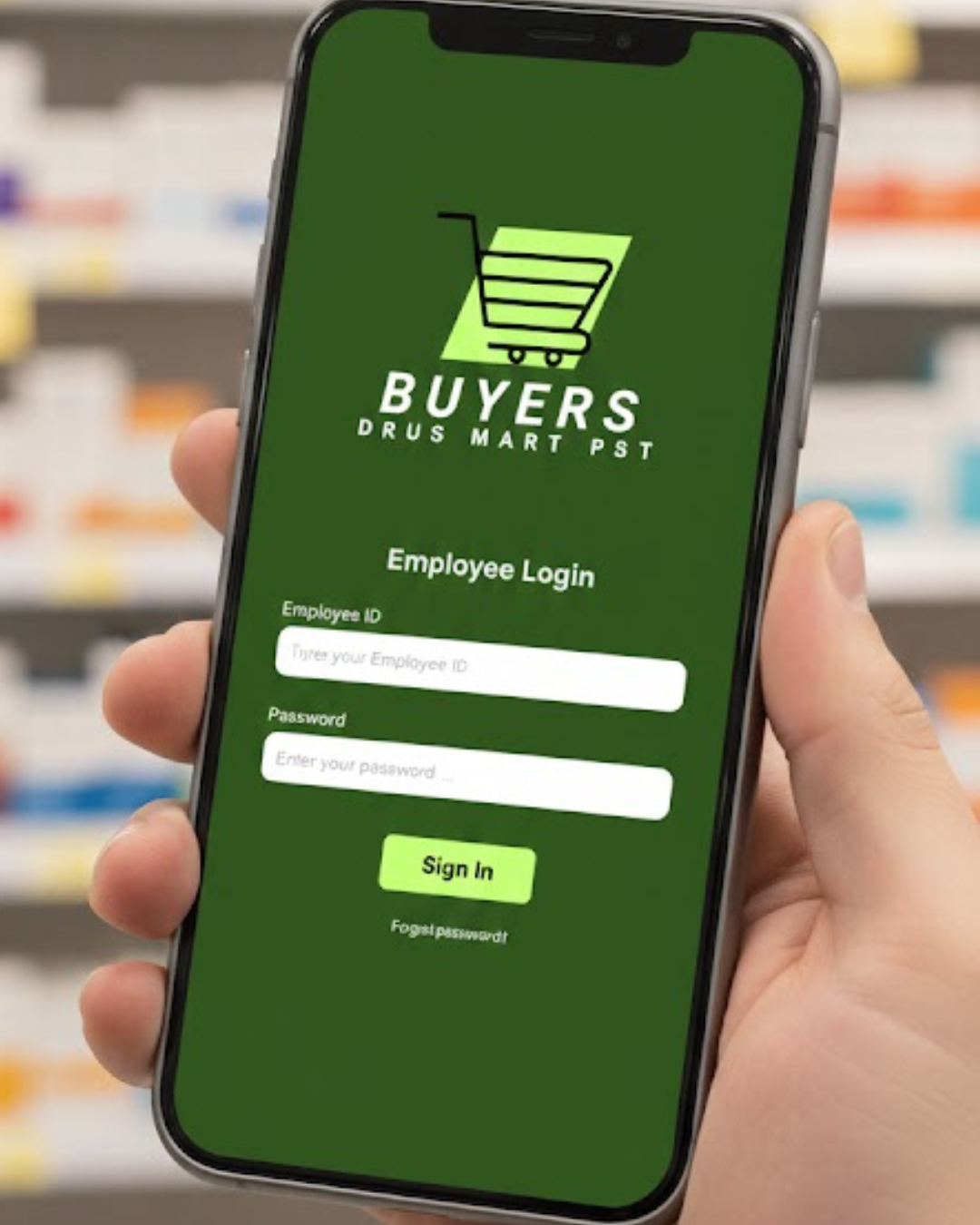 Secure Employee Login screen mockup