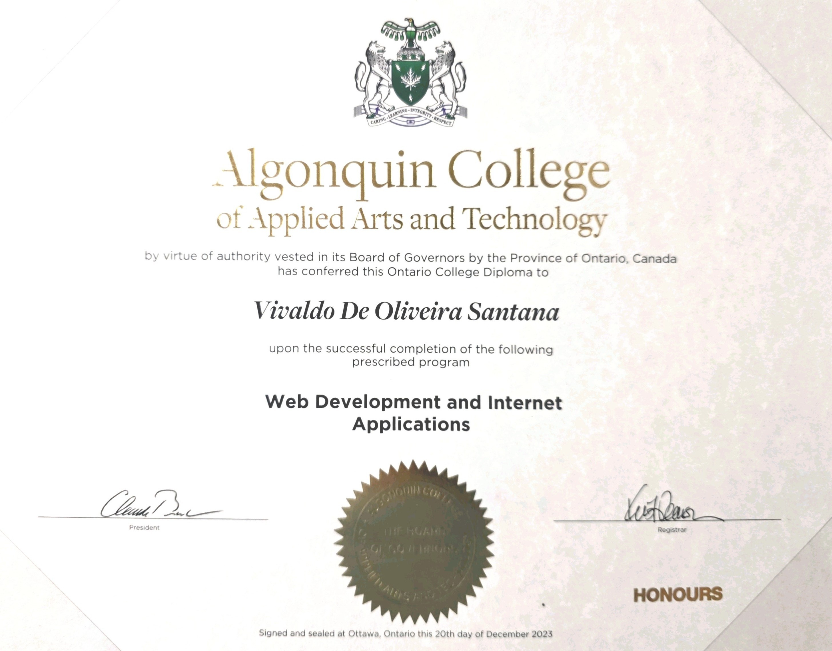 Diploma - Algonquin College (thumbnail)
