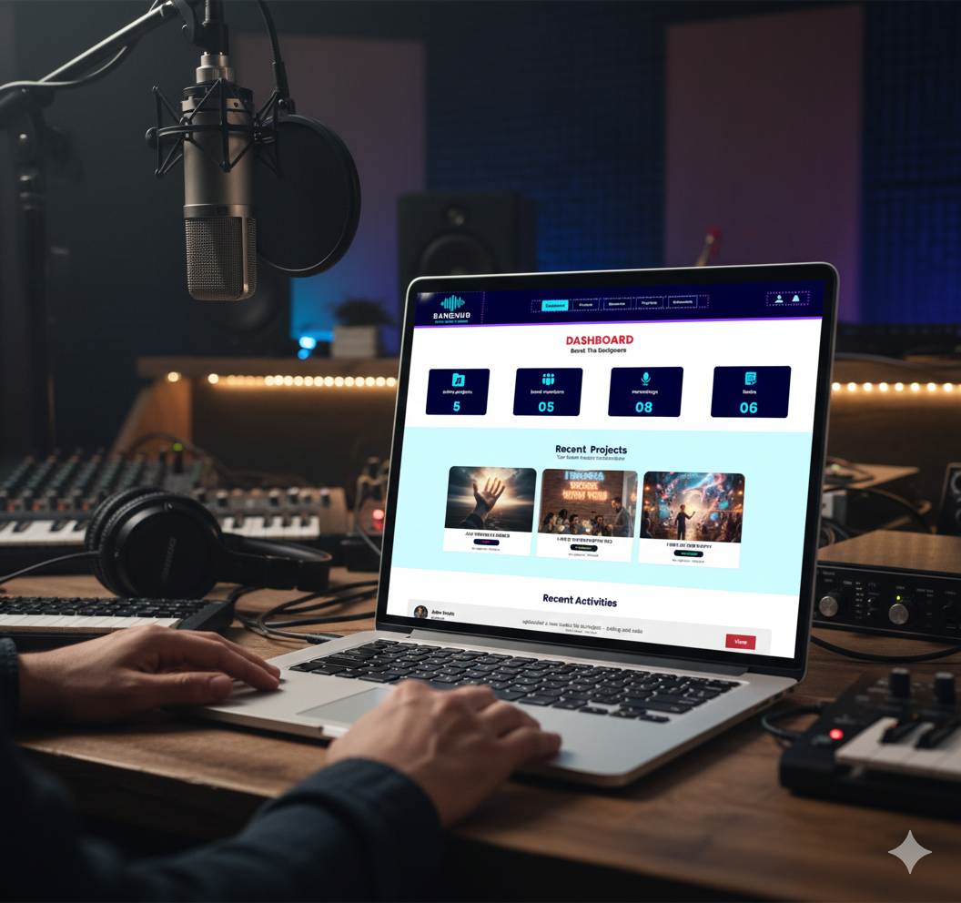 BandHub - Music Collaboration Platform mockup