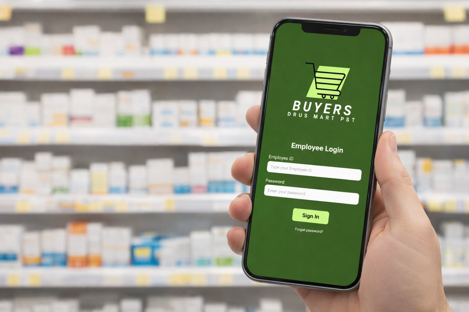 Buyers Drug Mart App Mockup