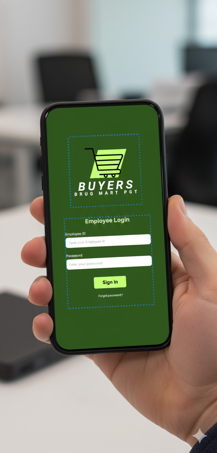 Buyers Drug Mart - Internal Inventory App mockup